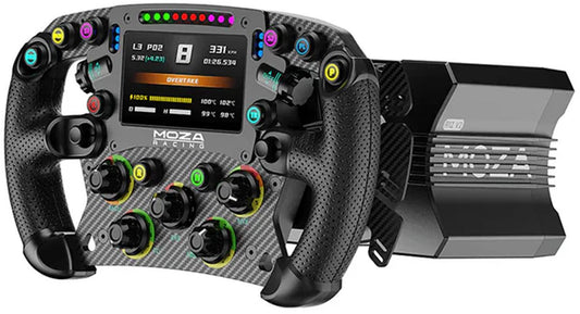 Moza Racing R12 V2 + FSR2 - Bundle volant de course Direct Drive 12 Nm + volant Formule 280 mm avec écran tactile - PC