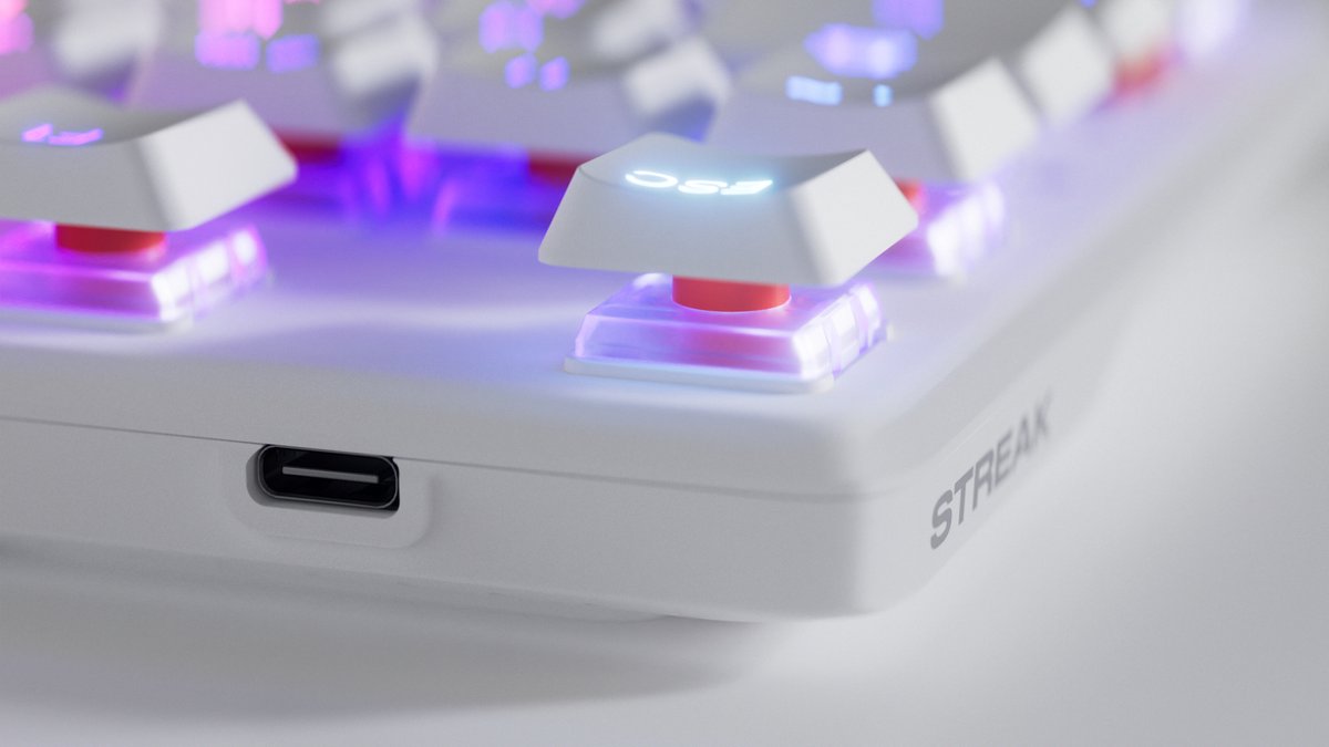 Fnatic STREAK80 LP – Laag profiel gamingtoetsenbord mechanisch – USB – QWERTY US International – Wit