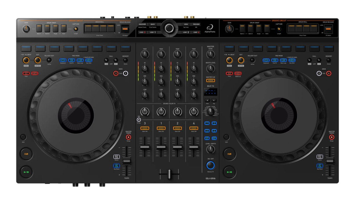 Pioneer DDJ-GRV6 - DJ-controller - 4 kanalen - Zwart