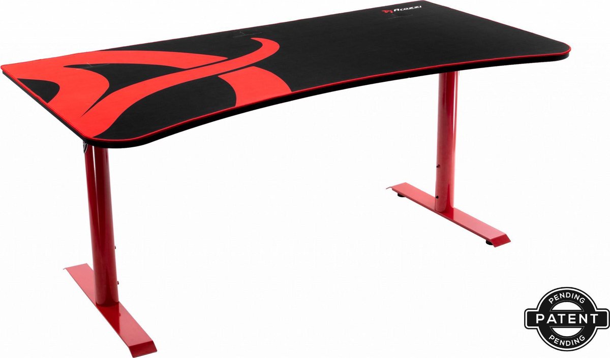 Arozzi Arena - Gaming Desk - Red Frame + Arena Box2 Top - Black