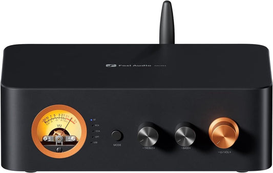 Fosi Audio MC351 2.1-Kanal-Verstärker mit DAC – Vintage-VU-Meter – Bluetooth, USB, optischer, koaxialer Empfänger
