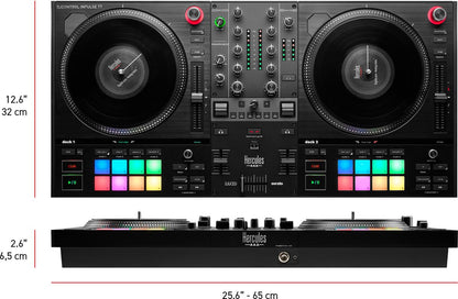 Hercules DJControl Inpulse T7 – Professionele DJ-controller met gemotoriseerde 7-inch jogwheels, ingebouwde verlichting en geavanceerde functies