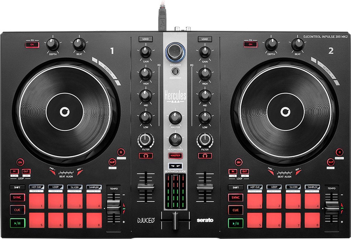 Hercules Impulse 300 MK2 + Hercules DJ45 - DJ-controller en DJ-hoofdtelefoon Bundle