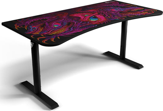Arozzi Arena Gaming Desk - Crawling Chaos Bundle - Ergonomic Gaming Desk - Extra Large - Black/Red