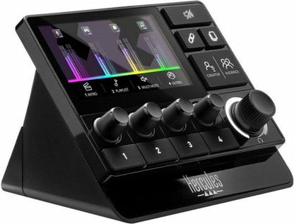 Hercules Stream 200 XLR – Professioneel streamingdeck met XLR-connectiviteit, aanpasbare bedieningselementen en led-achtergrondverlichting