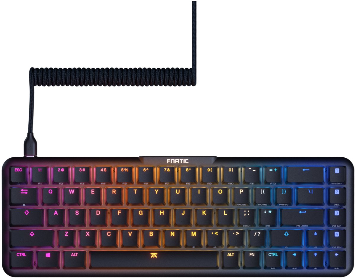 Fnatic STREAK65 LP – Mechanisch low-profile gamingtoetsenbord – USB – QWERTY US International – Zwart