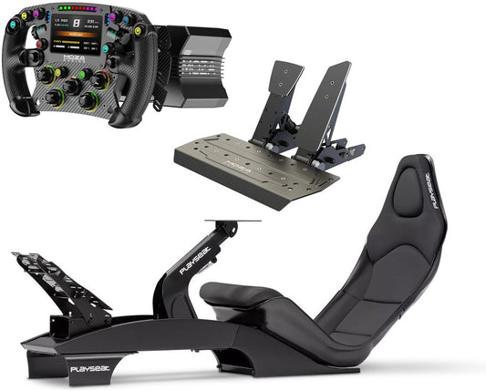 Moza Racing F1 Set – R9 V3 Basis + FSR2 Lenkrad + SR-P Pedale + F1 Playseat Cockpit Schwarz – PC