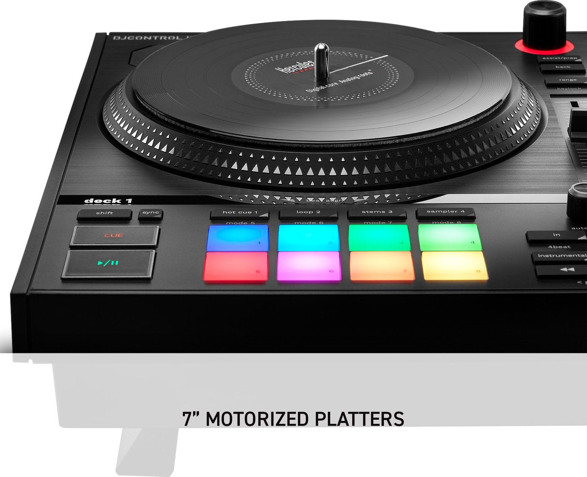 Hercules DJControl Inpulse T7 – Professionele DJ-controller met gemotoriseerde 7-inch jogwheels, ingebouwde verlichting en geavanceerde functies