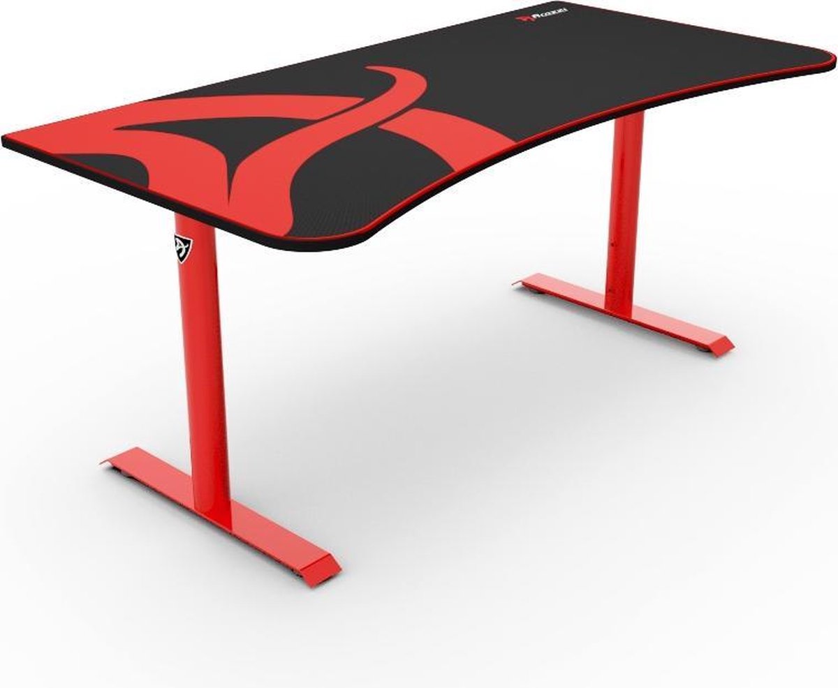 Arozzi Arena - Gaming Desk - Red Frame + Arena Box2 Top - Black