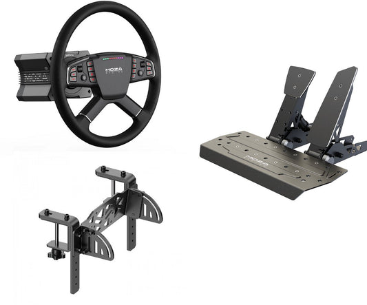Moza Racing R9 V3 Bundle – Truck Wheel TSW + SR-P Pedale + Truck Clamp – Sim Trucking Set