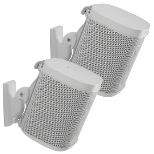 Sanus WSWM22-W2 Paire de Supports muraux pour Sonos One, Play:1, et Play:3 - Blanc