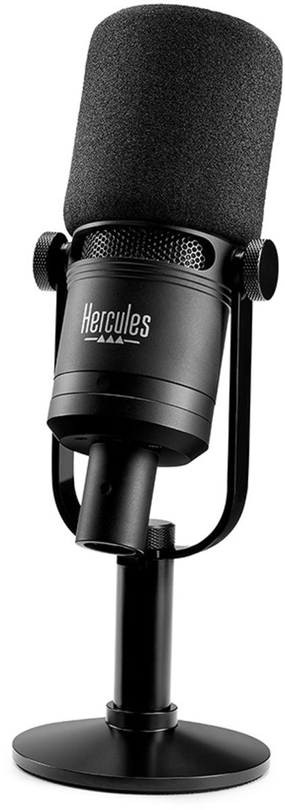 Hercules Stream Essentials Kit – Ensemble de streaming professionnel avec contrôleur Stream 200 XLR, micro HXD-700 XLR et 3 mois d'abonnement Voicemod Pro