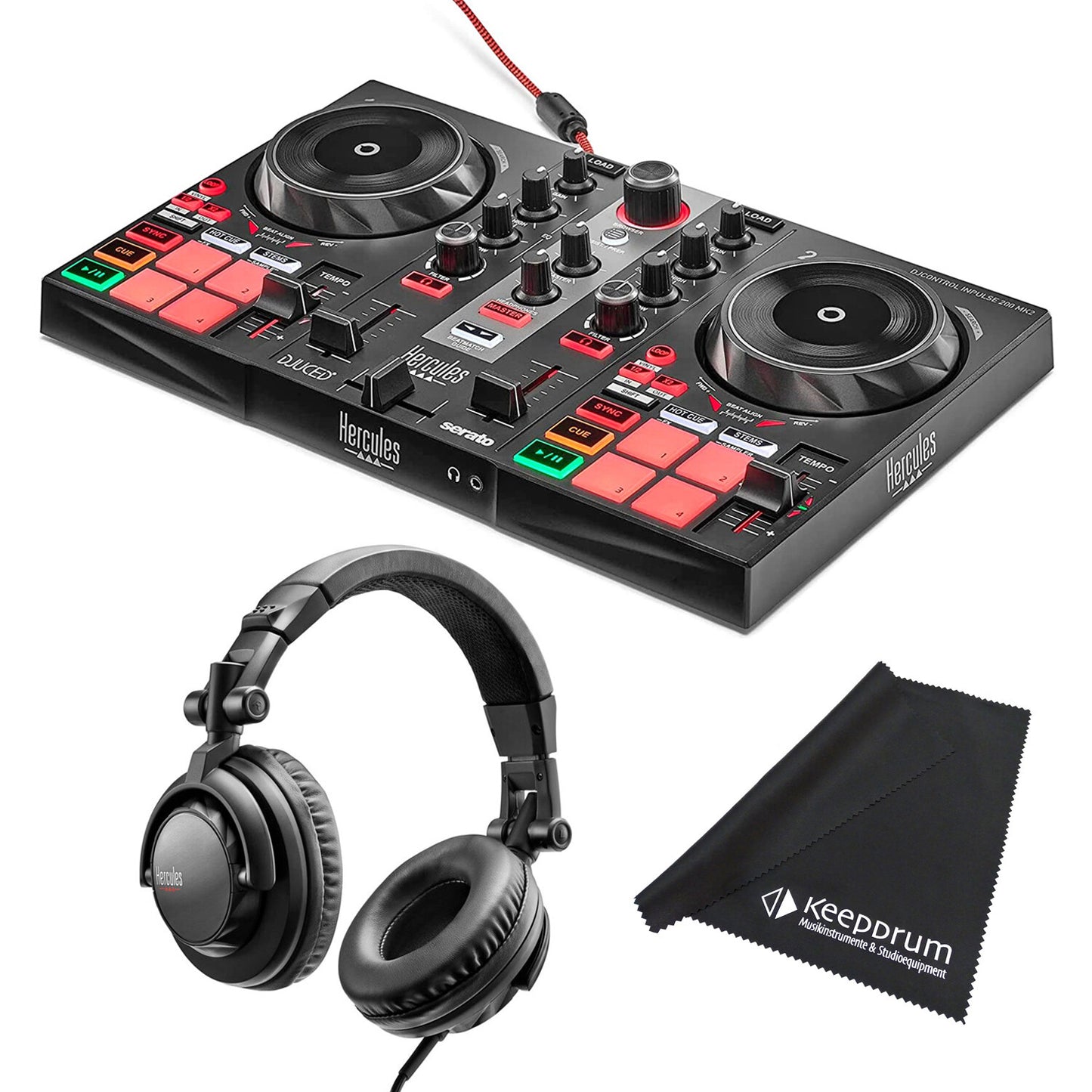 Hercules Impulse 200 MK2 + Hercules DJ45 - DJ-controller en DJ-hoofdtelefoon Bundle