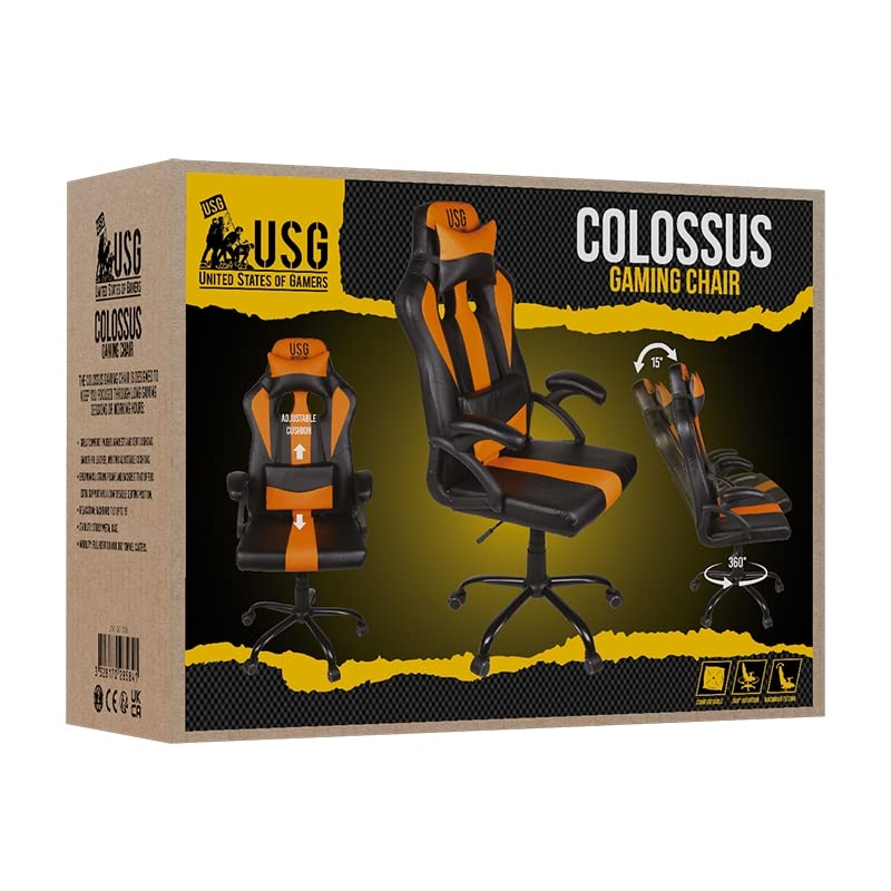 Konix USG Colossus – Gamingstoel ergonomisch – Versterkte constructie – Lendensteun