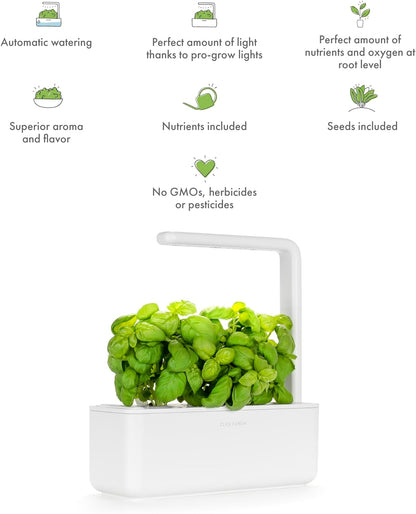 Click & Grow Smart Garden 3, Wit – Slimme compacte binnentuin met LED-licht