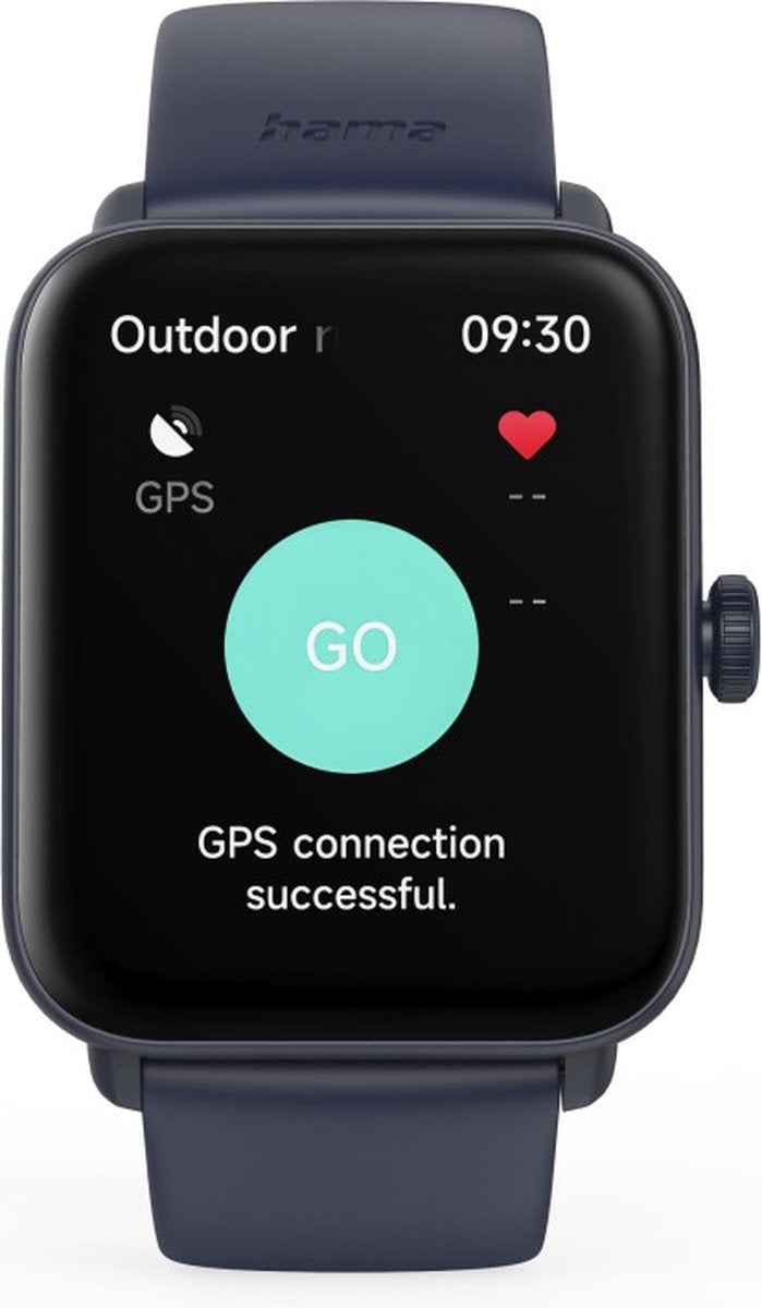 Hama Smartwatch 6010 – GPS Smartwatch with Phone Function, 44mm TFT Display, Waterproof, Blue