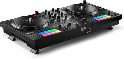 Hercules DJControl Inpulse T7, contrôleur DJ motorisé noir avec deux platines