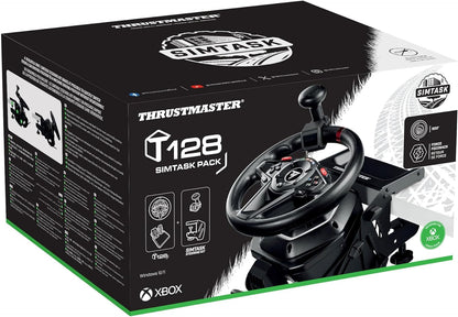 Thrustmaster T128 SimTask Pack - Volant de course avec pédales et kit volant Farming - Xbox Series et PC