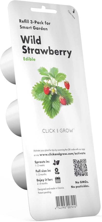 Click & Grow Wild Strawberry Refill – 3 Capsules for Smart Garden