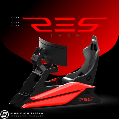Res‑Tech GT Cockpit met Carbon Stoel – Simracing Cockpit