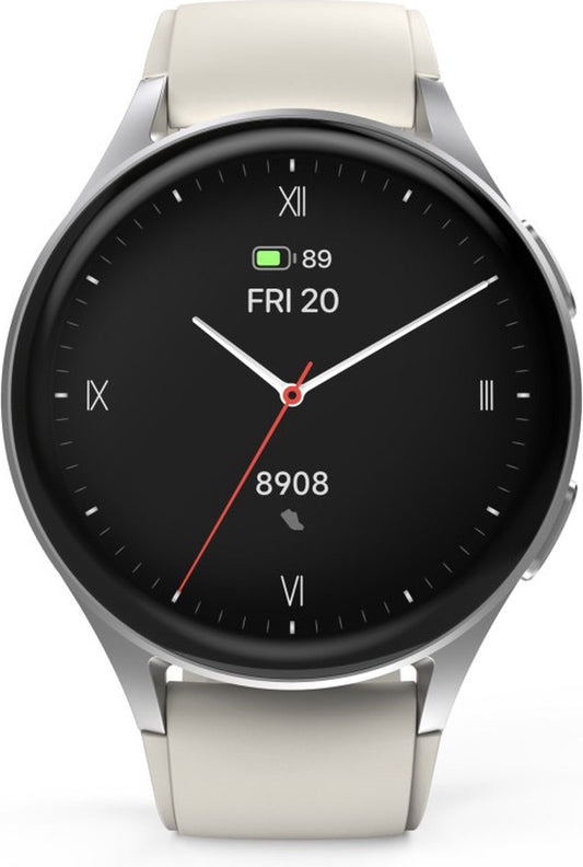 Hama Smartwatch 8900 – Silver Smartwatch with Phone, GPS, AMOLED Display, Waterproof &amp; 110+ Sports Modes