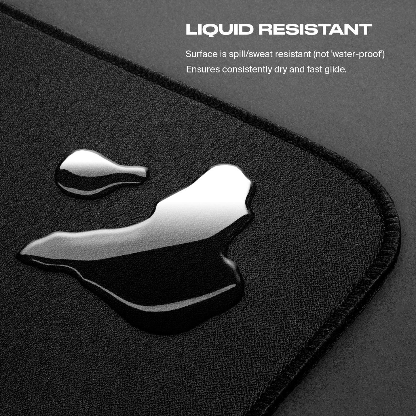 Fnatic DASH L – Gaming-muismat – Formaat L (465 × 372 mm) – Hybride getextureerd oppervlak – Antislipbasis – Zwart