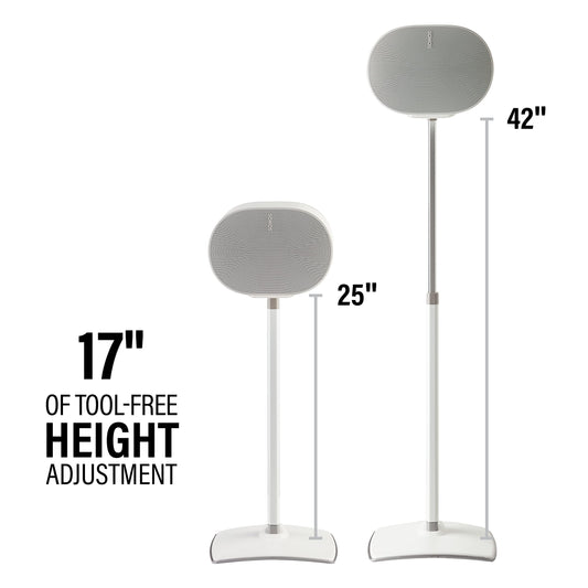 Sanus Verstelbare Speakerstandaarden WSSE3A2-W2 voor Sonos Era 300 – Set van 2 – Wit