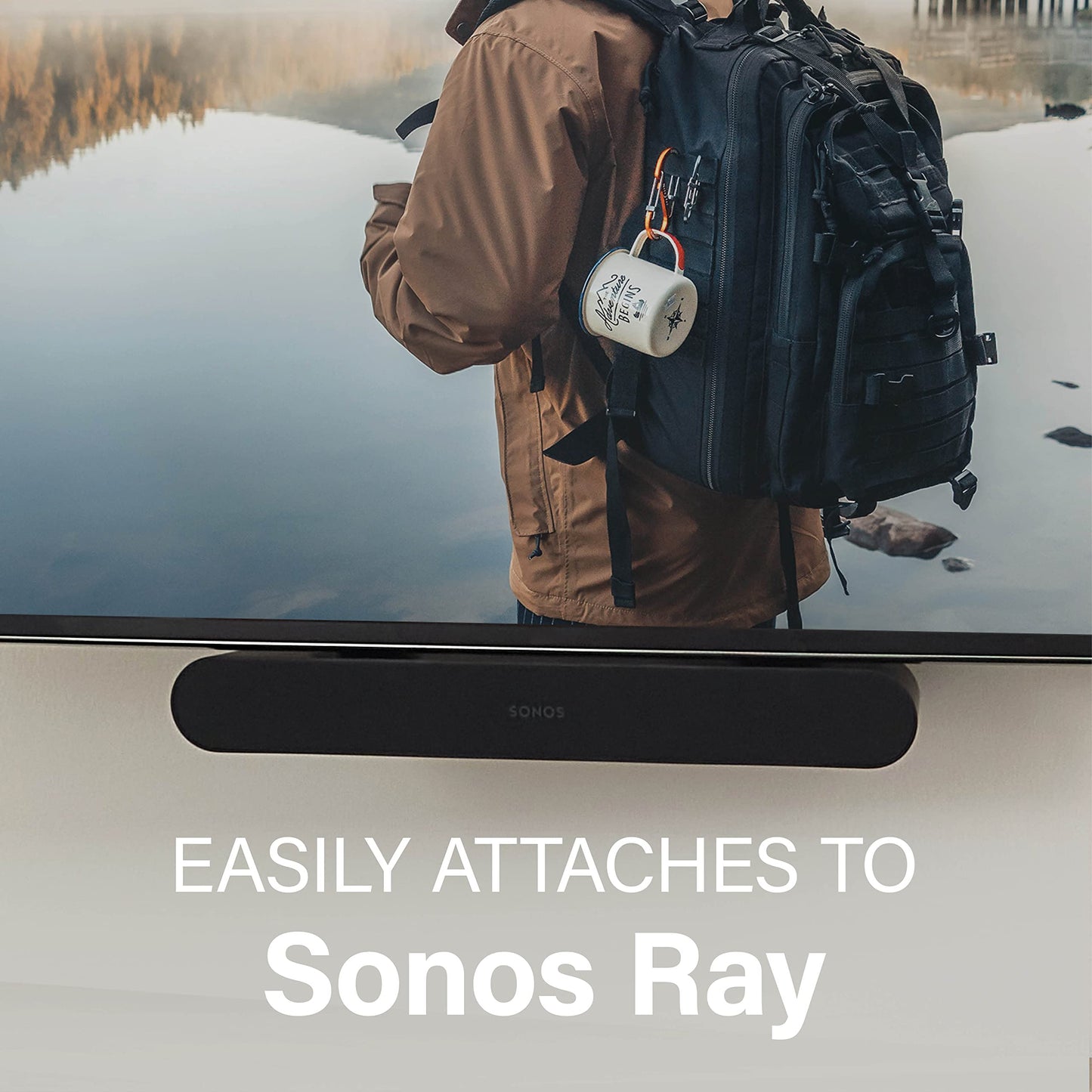 Sanus WSSAFM1 Support pour barre de son TV compatible avec la barre de son Sonos Ray TV