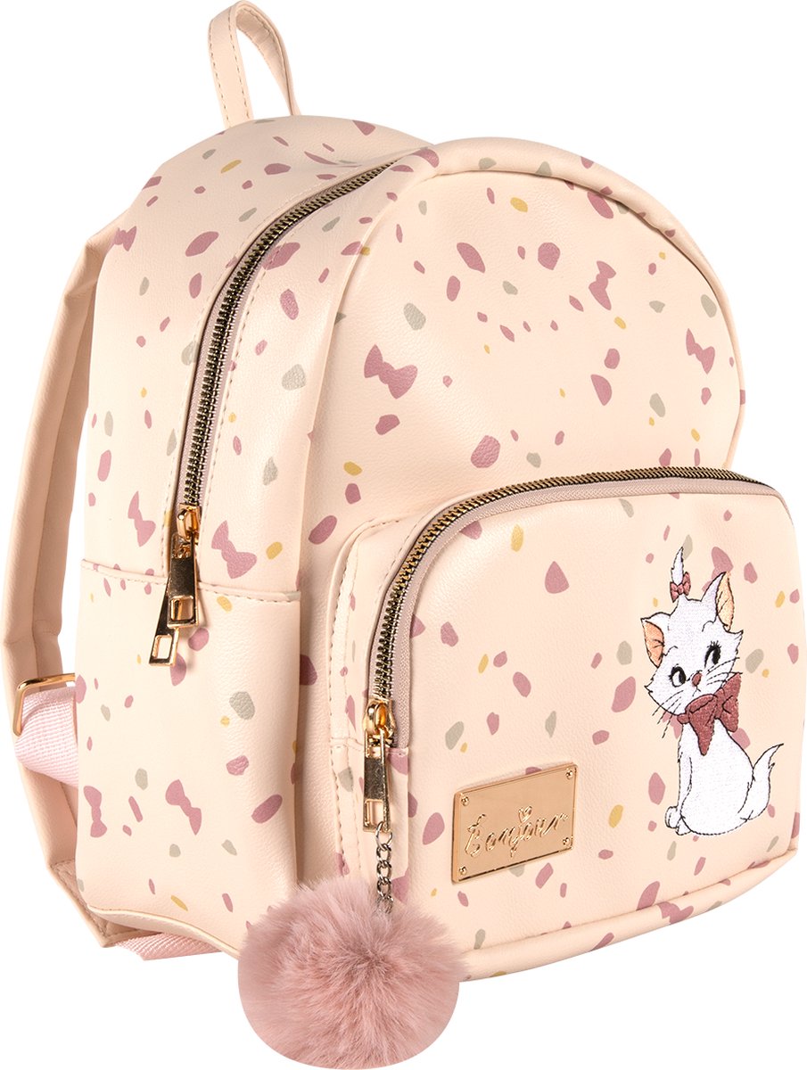 Disney Marie - Kleine Rugzak - 27 cm x 21 cm - Dubbele Ritssluiting - 3 Vakken