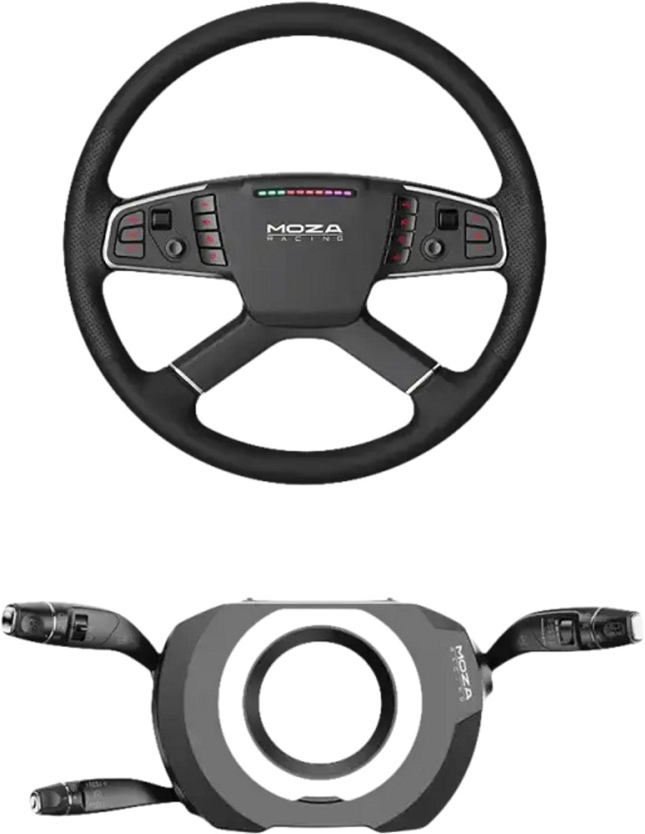 Moza Racing RS071 Truck Wheel Bundle + Multi-Function Stalks - Volant de camion professionnel avec commandes programmables - PC