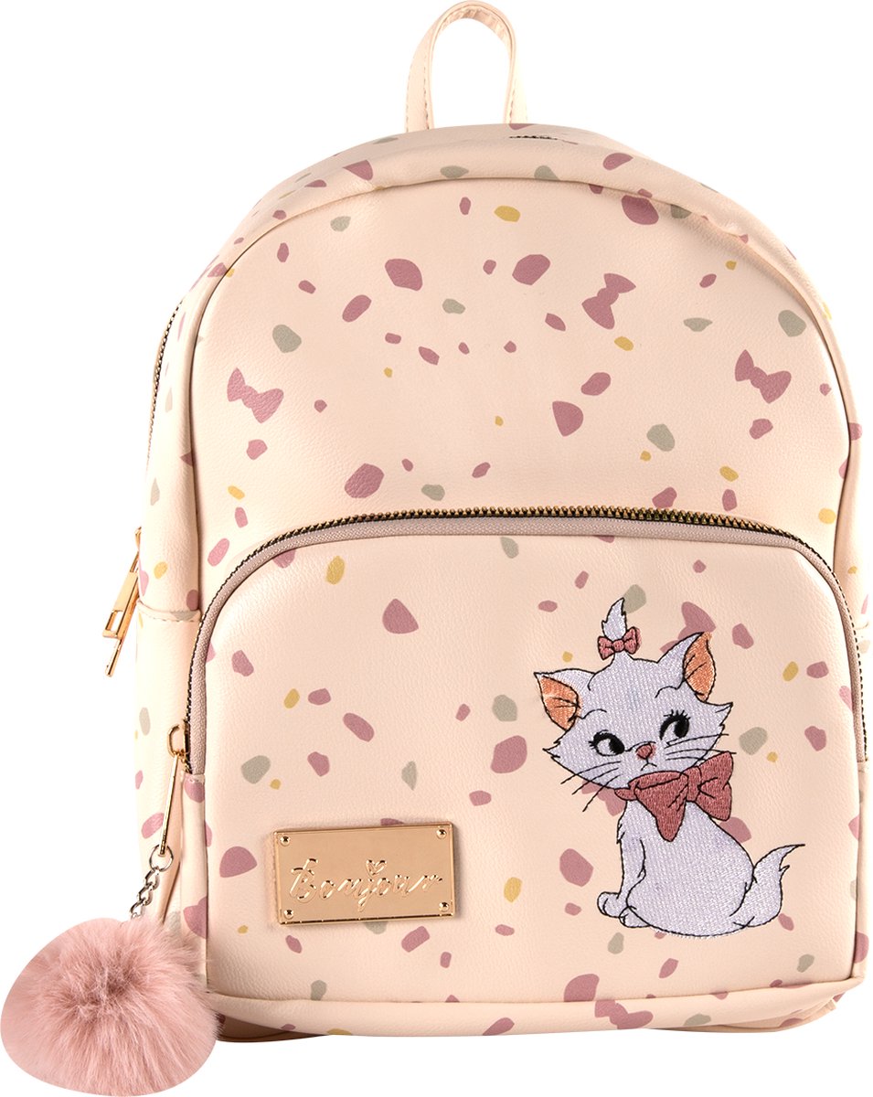 Disney Marie - Kleine Rugzak - 27 cm x 21 cm - Dubbele Ritssluiting - 3 Vakken