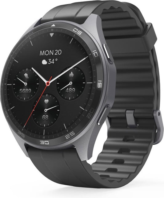 Hama Smartwatch 7010 – Anthracite – Phone, Bluetooth, GPS, Health, AMOLED, 110+ Sport Modes – 36 mm