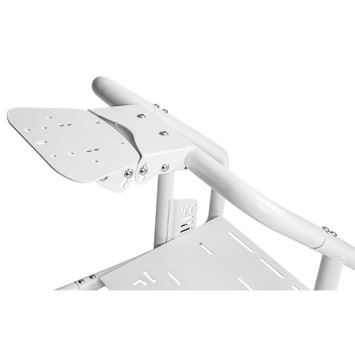 Thermaltake GR300 Snow – Rennsimulations-Cockpit – Faltbares Gehäuse aus weißem Stahl – Verstellbar und kompakt – Kompatibel mit PC, PlayStation und Xbox