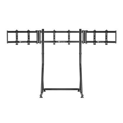 Thermaltake Triple Racing Monitorständer – Dreifache Bildschirmstütze – Verstellbarer Stahlrahmen – Kompatibel mit Monitoren von 32" bis 49" – Schwarz