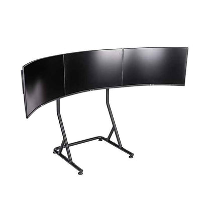Thermaltake Triple Racing Monitorständer – Dreifache Bildschirmstütze – Verstellbarer Stahlrahmen – Kompatibel mit Monitoren von 32" bis 49" – Schwarz
