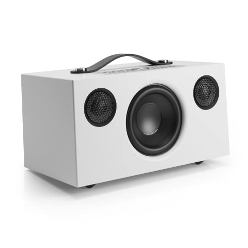 Audio Pro C5 MKII - Portable Multiroom Speaker with Bluetooth &amp; WiFi - Wireless Smart Speaker with App Control for Air Play, Spotify Connect - White
