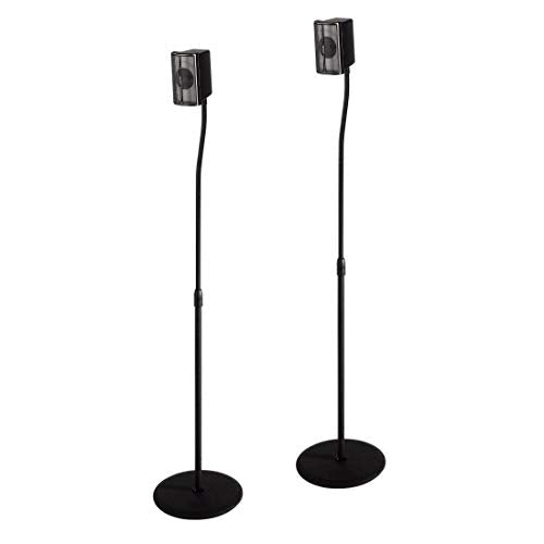 Hama 49594 Pied pour Haut-Parleur Rigide Distance Sol/Plafond (Max.): 12.3 cm Noir 1 Paire(s)