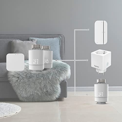 Hama Verwarmingsregeling wifi, 2x slimme radiatorthermostaat + basis