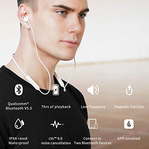 Edifier W200BTSE Kabellose Sport-Kopfhörer, Bluetooth V5.0, lange Standby-Zeit, IPX4, mit Mikrofon, Schwarz, langlebig