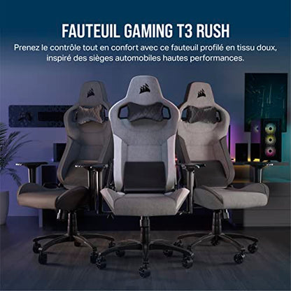 Corsair T3 Rush Gaming-Stuhl, Anthrazit und Grau