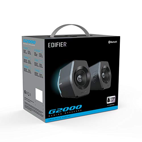 Edifier G2000 - Enceintes Bureau 2.0 Bluetooth Gaming RGB Noir