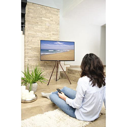 Hama Tv-standaard "schildersezel", 191 cm (75"), hoogte var., hout-look walnoot