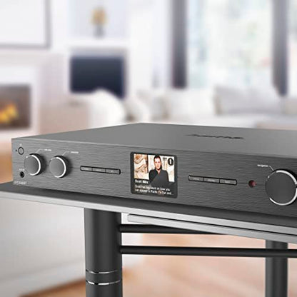 Hama Tuner Hi-FI Radio Internet,Dab/Dab+/FM, Bluetooth 'DIT2006BT' (Tuner HiFi Radio numérique WiFi, Spotify Connect, UNDOK App Control pour Smartphone ou Tablette, USB/AUX, Réveil) Noir