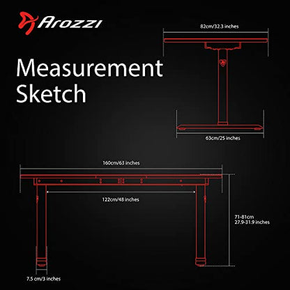 Arozzi Arena Bureau pour Gaming - Noir Pur
