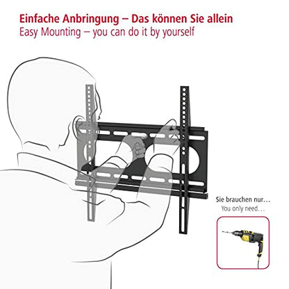 Hama Tv-muurbeugel fix ultra plat 3 sterren VESA 400x400 zwart