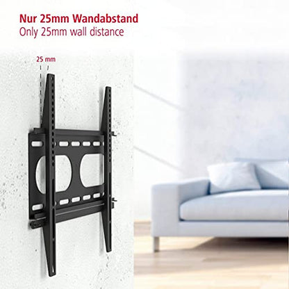 Hama Tv-muurbeugel fix ultra plat 3 sterren VESA 400x400 zwart