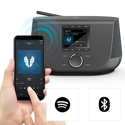 Hama Radio numérique DIR3300SBT (Spotify, WLAN/LAN/Dab + / FM, écran Couleur, Fonction USB, réveil et Diffusion Wi-FI, multiroom, télécommande, Application de Radio Gratuite) Noir