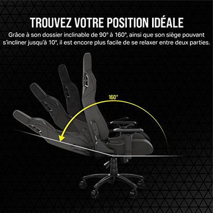 Corsair T3 Rush Gaming-Stuhl, Anthrazit und Grau